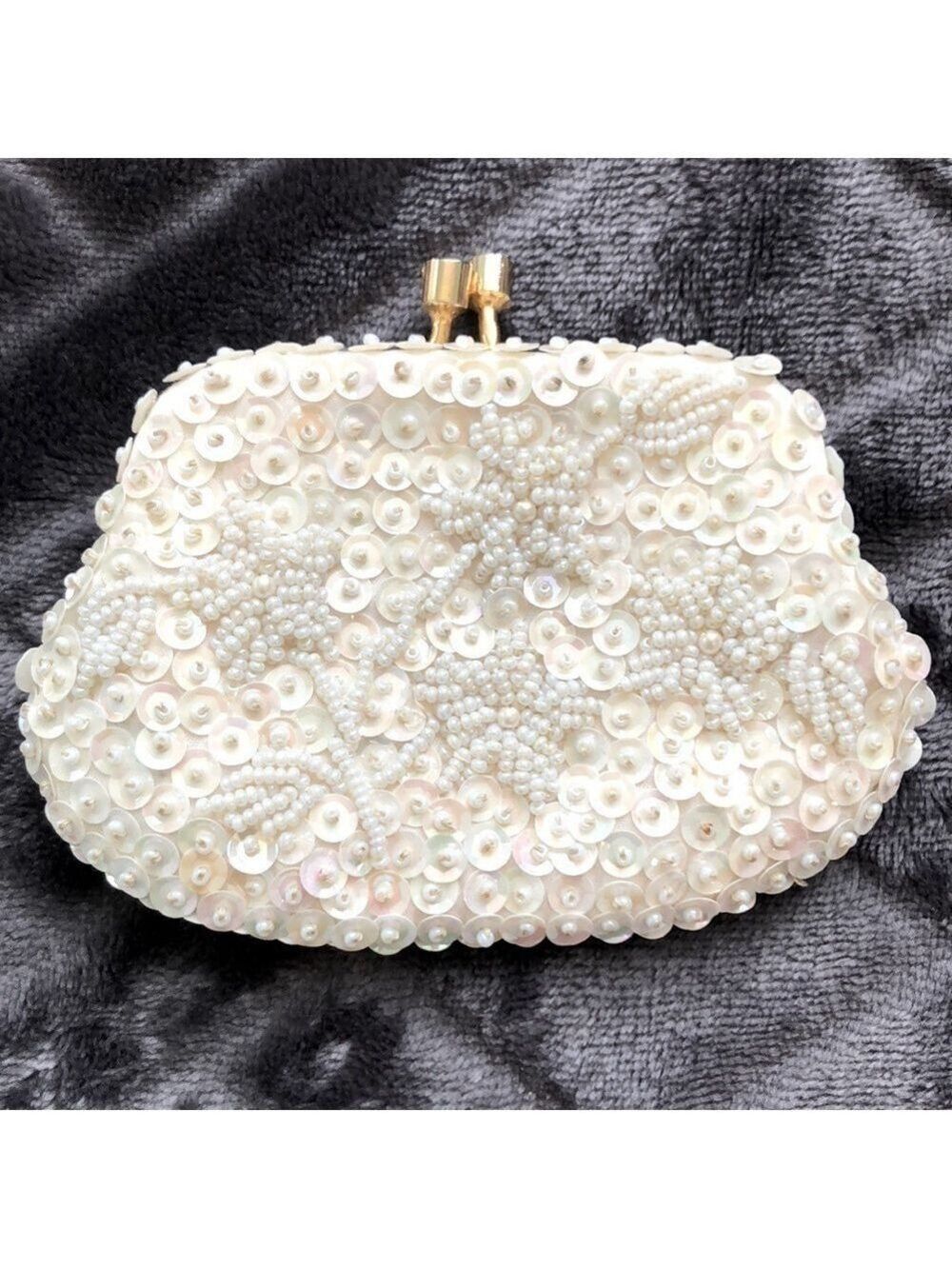 Vintage Handmade Delill Sequined and Beaded Coin Purse
